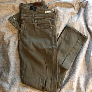 AG Stevie Slim Straight Ankle Jeans | color olive